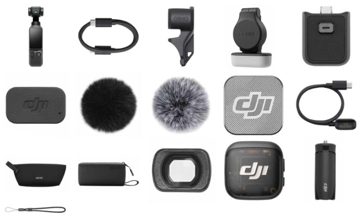 DJI Osmo Pocket 4 (Creator Combo) - zawartość zestawu